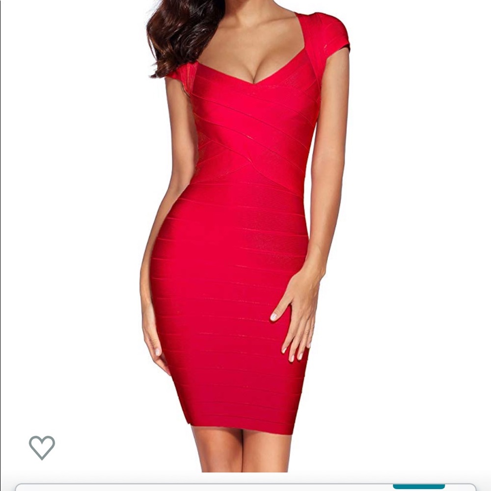 Meilun Bandage/Bodycon Red dress size L